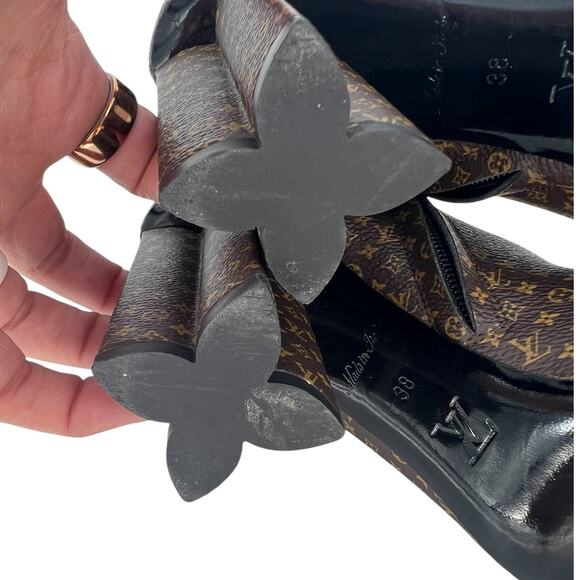 Louis Vuitton Silhouette Ankle Boots Nano Monogram Canvas Brown - Picture 15 of 16